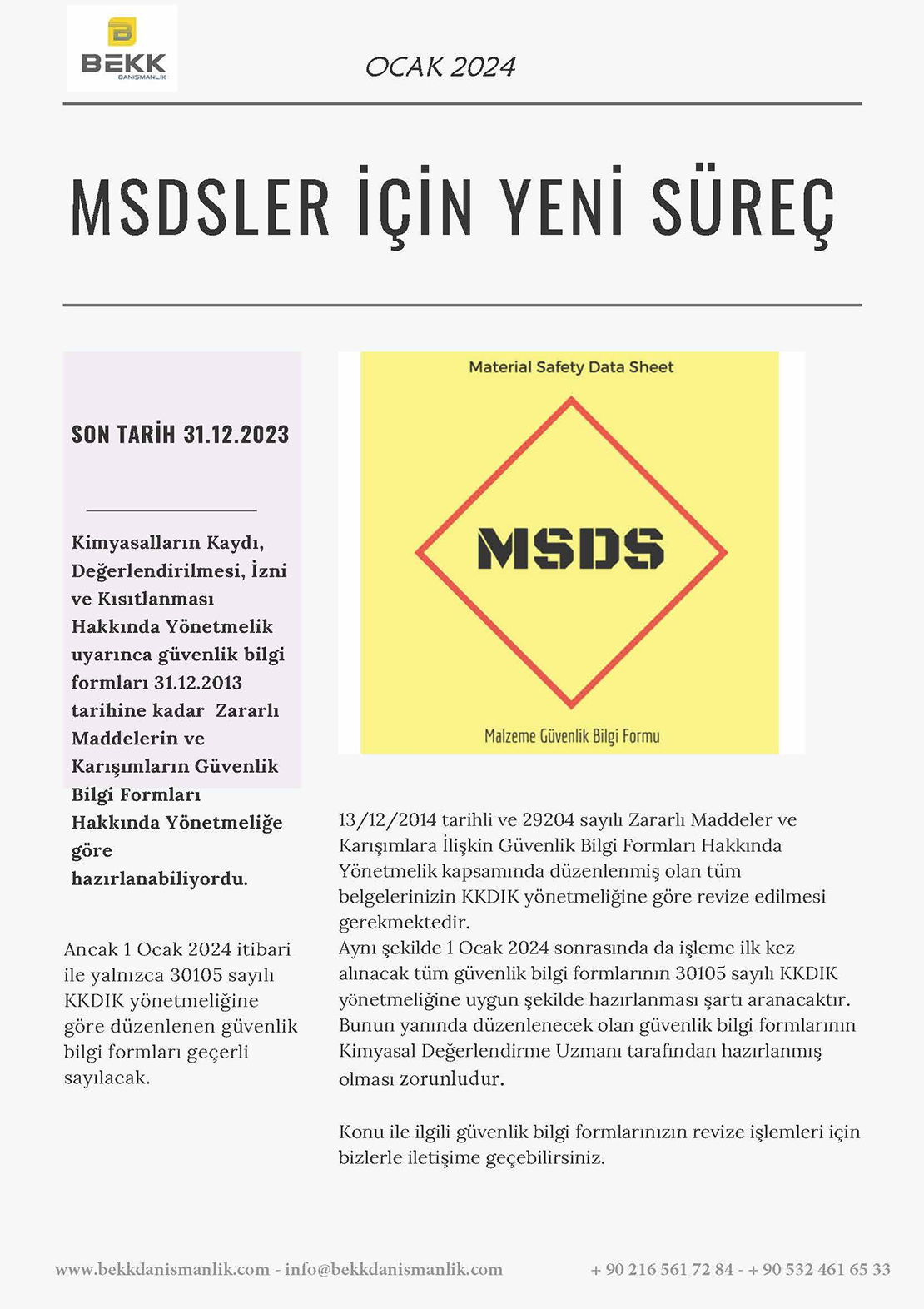 msds yeni sürec